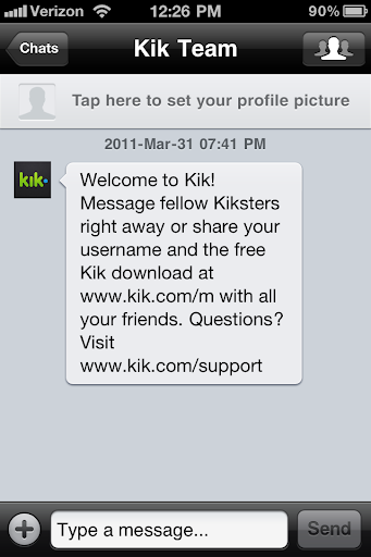 kik messenger screen shot