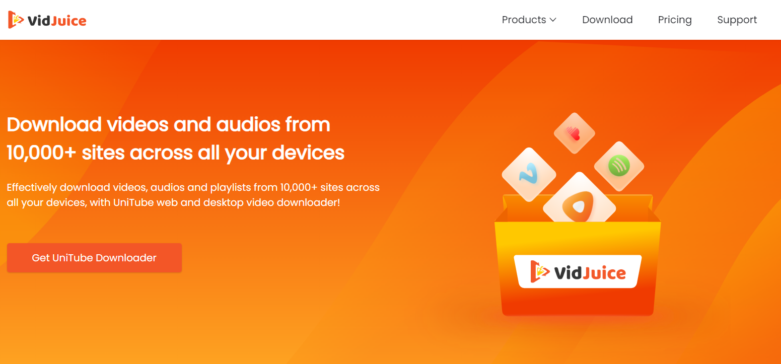 VidJuice homepage screenshot