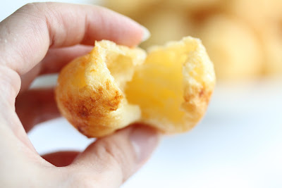 photo of a cheese puff split in half