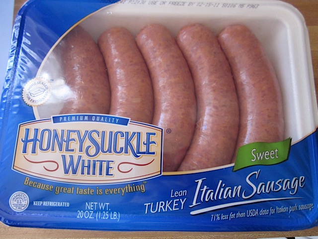 turkey sausage in packaging 