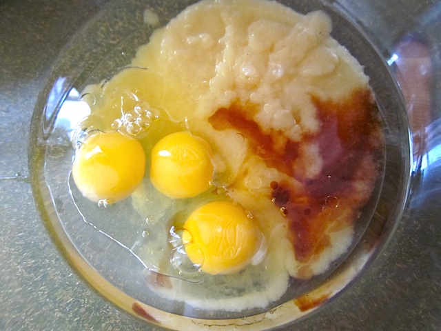 wet ingredients in separate mixing bowl 