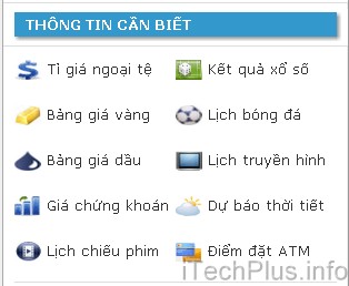 Tiện ích "Thông tin cần biết" giống iTechPlus.info