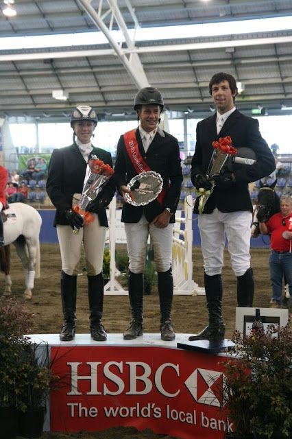 Chris Burton, Megan Jones and Clarke Johnstone share the podium at the 2010 HSBC Sydney Eventing World Cup photo thanks to www.furdography.com.au