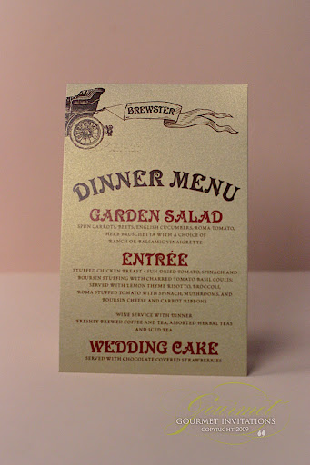 wedding menu, wedding dinner menus