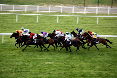 Racing at Ascot Racecourse in the UK