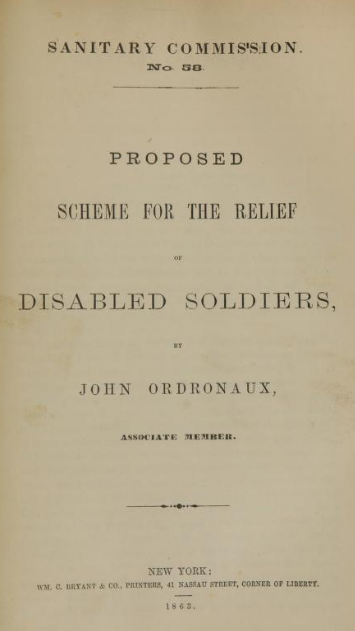 Source: John Ordronaux, “Proposed Scheme for the Relief of Disabled Soldiers,” 1863.