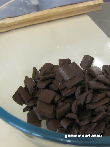 Chopped chocolate heatproof bowl