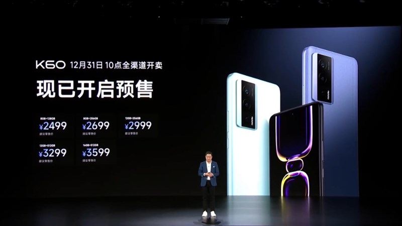 Redmi K60 được công bố giá bán tại thị trường Trung Quốc với giá khởi điểm từ 8.5 triệu đồng.