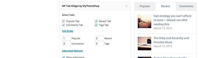 Widget da guia WP