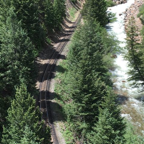 The view from the Georgetown Loop from Silver Plume, Colorado. 