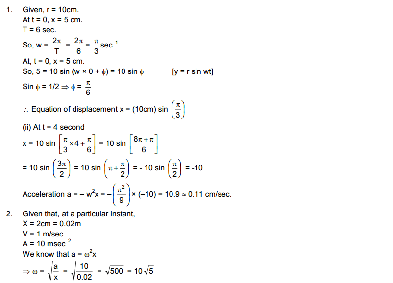 Simple Harmonic Motion HC Verma Concepts of Physics Solutions