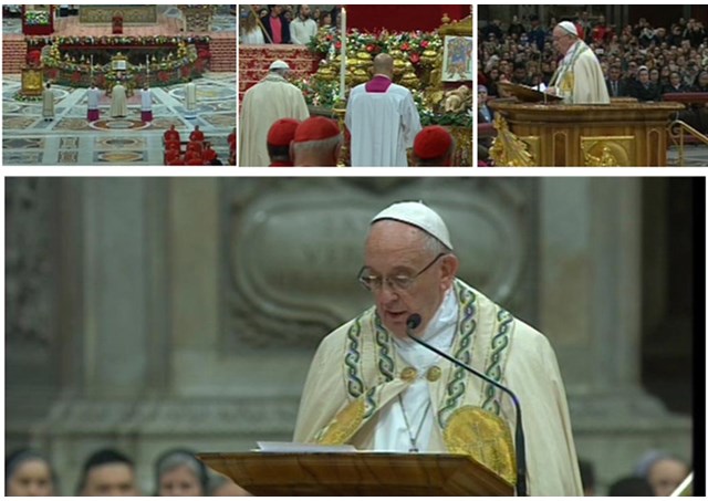 Pope Francis celebrates First Vespers for the Solemnity of Mary, the Most Holy Mother of God. - RV