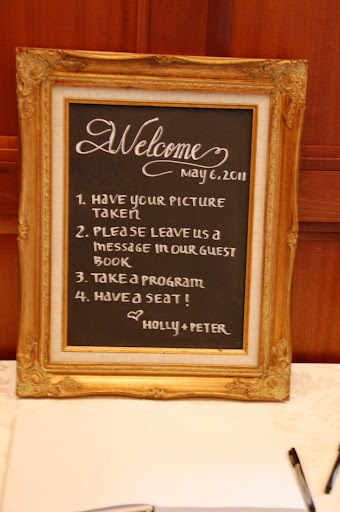 Welcome sign for wedding ceremony