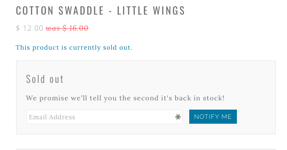 Sold out ecommerce