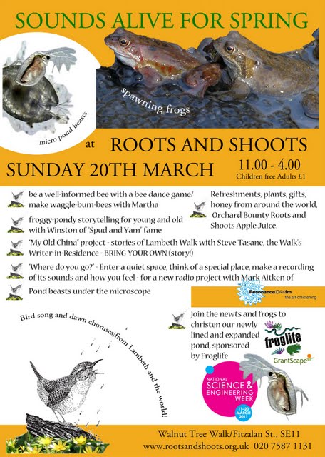 Roots and Shoots flyer on Vassall View