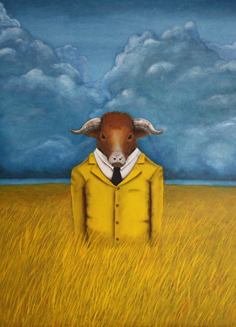 Bull on field