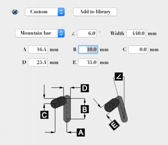 Using your physical measurements makes it easy to calculate a suitable sweep for your mountain bike handlebar.   