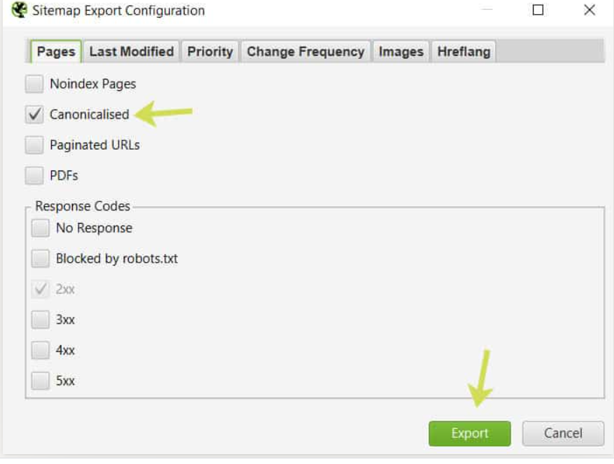 Create a sitemap for dedicated cms sites second step