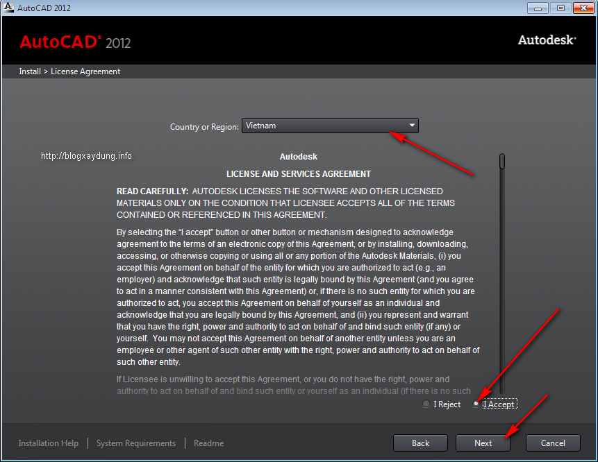 HuongdancaidatAutoCAD2012 7 Hướng dẫn cài đặt và Active AutoCAD 2012 Full bằng hình ảnh.