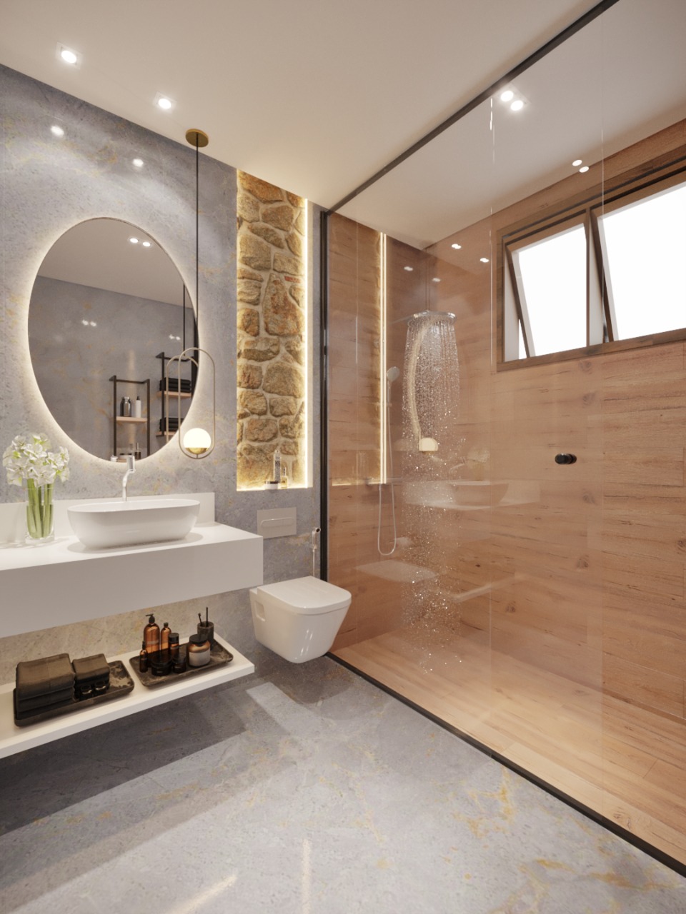 Projeto para Banheiro - Design de Interiores - Roberta Cavina