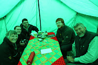 Inside the mess tent. Getting the camera's white-balance to cope was next to impossible.