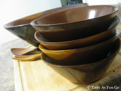 Wooden Serving Bowl, Serving Utensils, and Salad Bowls - Photo by Taste As You Go