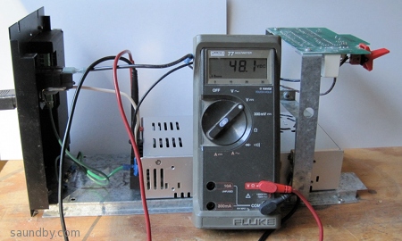 Unit tested for DC Power Output, Multimeter shows 48.1VDC