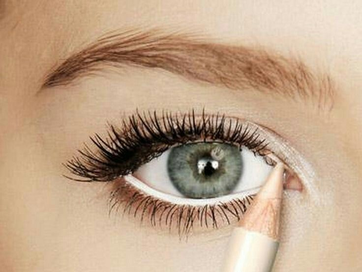 image depicting someone applying white eyeliner to their waterline