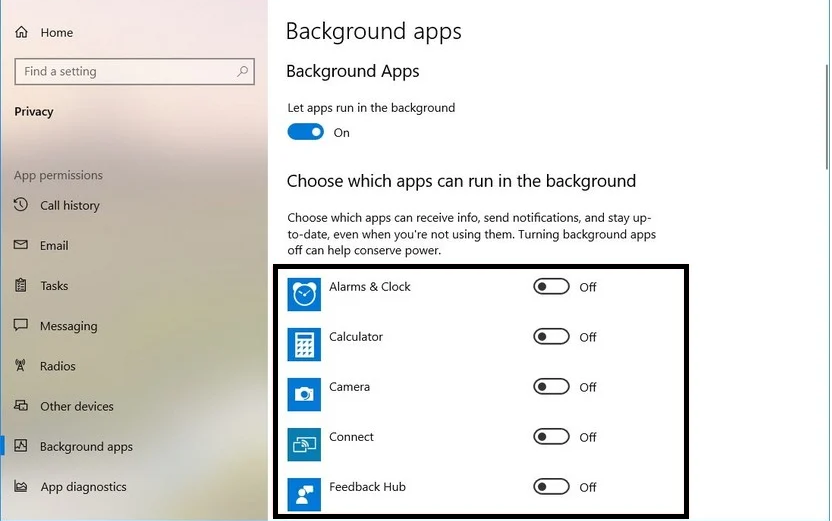 Boost your PC performance By disabling background apps.