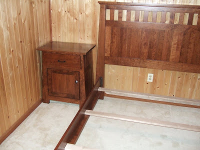 Teton Bed Frame and Nightstand in Antique Cherry