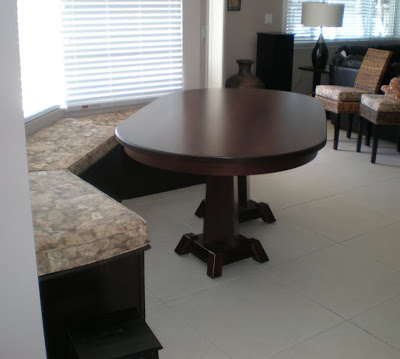 70 x 42 Turin Table with Oval Tabletop, Custom Base in Mocha Walnut