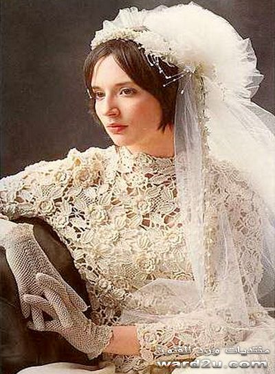 فستان زفاف كروشيه بالباترون