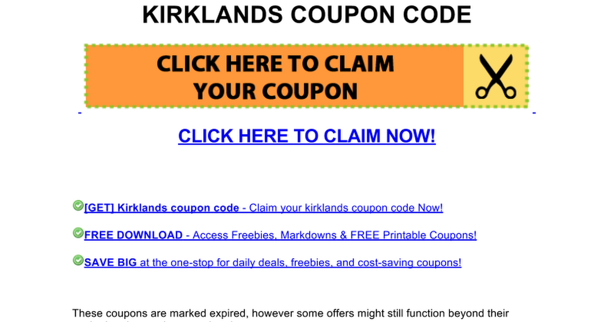 kirklands coupon code Google Docs