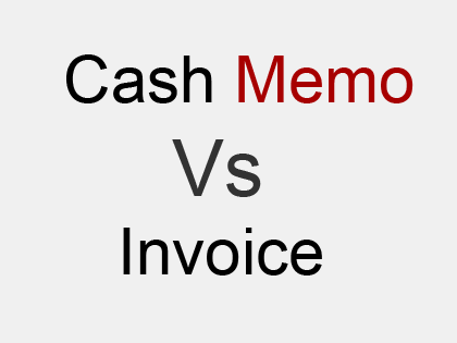 difference between cash memo and invoice