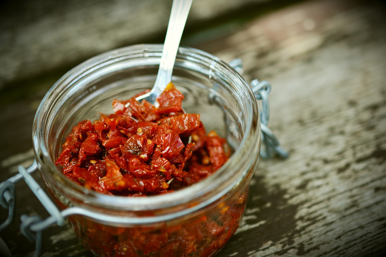 Dried tomatoes in a jar