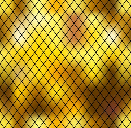 Abstract golden seamless background with diamonds on black