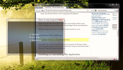 Make Windows Translucent While Dragging It With Liquid Drag Make Windows Translucent While Dragging It With Liquid Drag