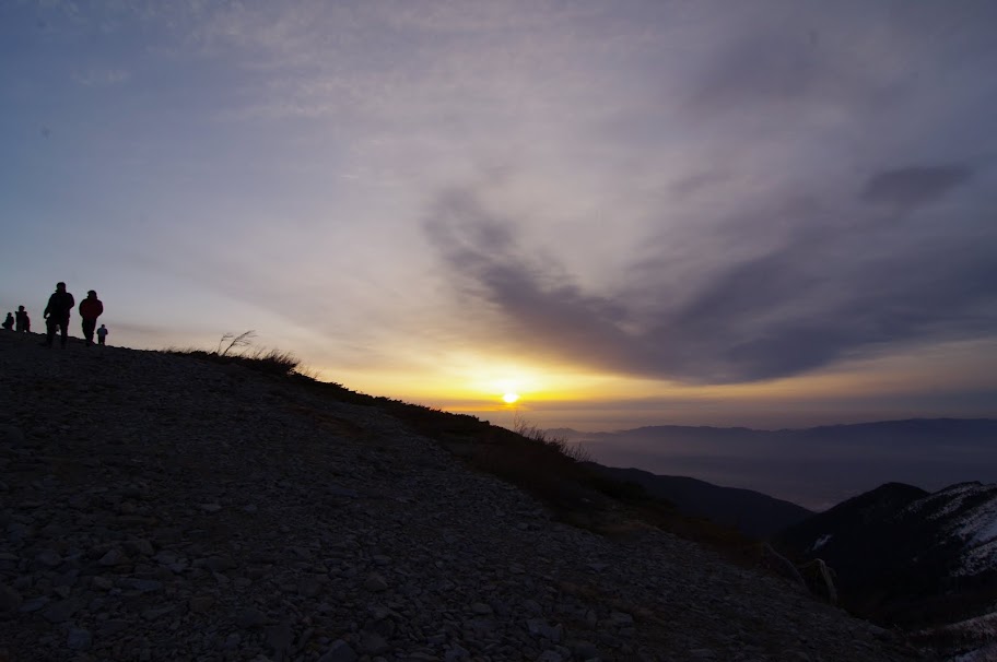 常念乗越からの朝日