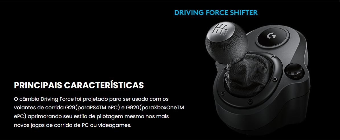 Cambio Logitech Driving Force Shifter G920 E G29 (Seminovo) - Arena Games -  Loja Geek