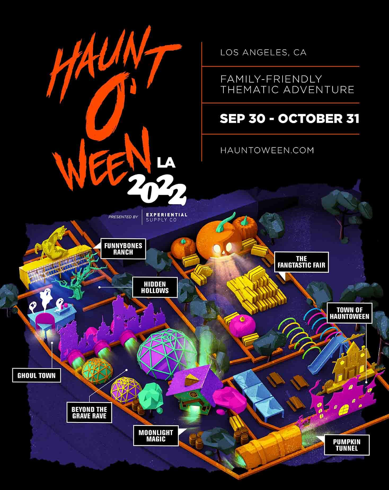 hauntoween la pumpkin tunnel map