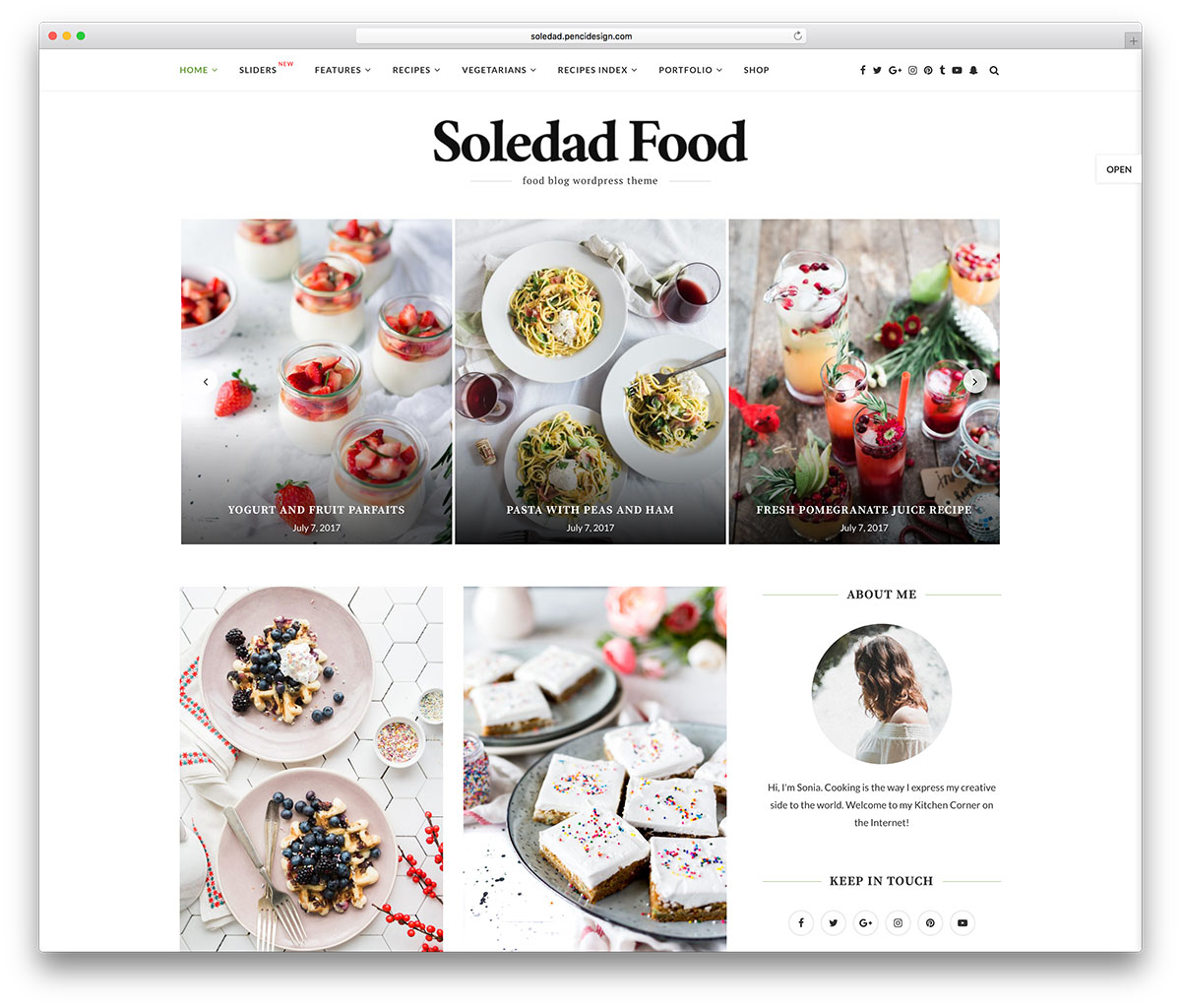 Temas de WordPress para blogs de comida