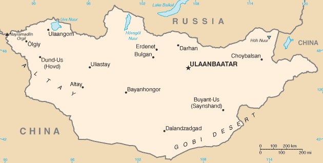 Mongolia - Mappa