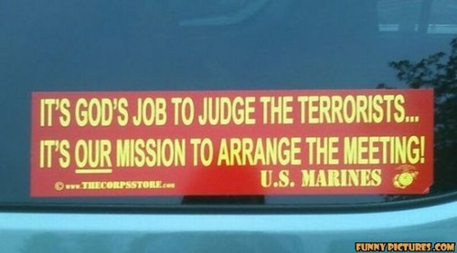 photo of a US Marines bumper sticker