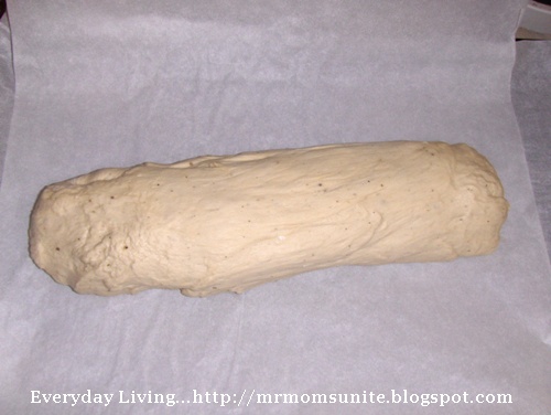 photo of dough shaped in log