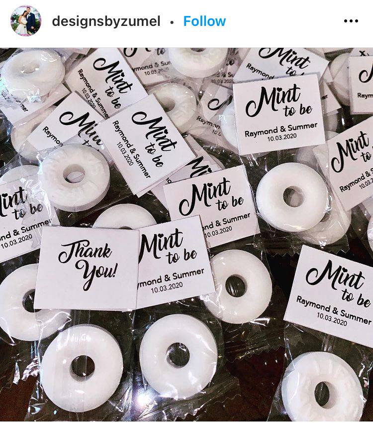 customized mints for wedding guests