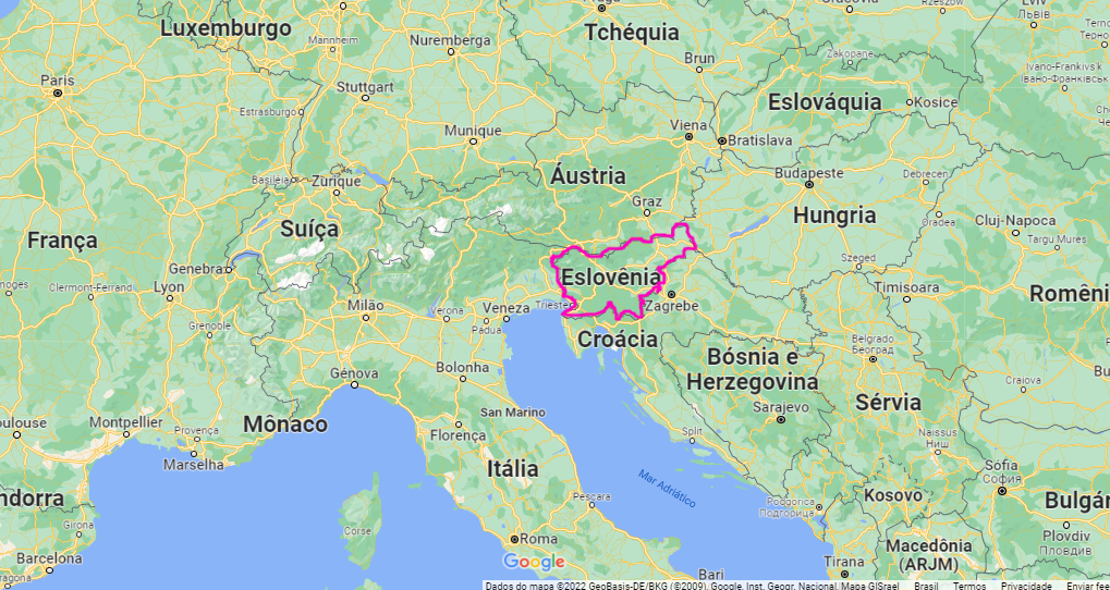 mapa da Eslovênia