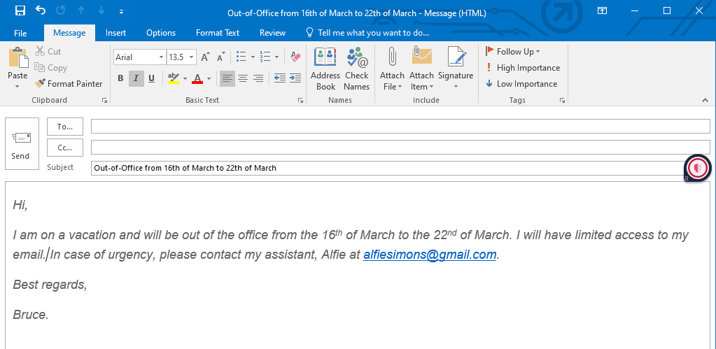  How to set out of office in Outlook App? - Use Rules and Templates