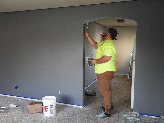 Painting the walls.