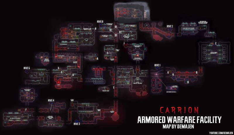 Карты уровней Carrion — все локации и карты