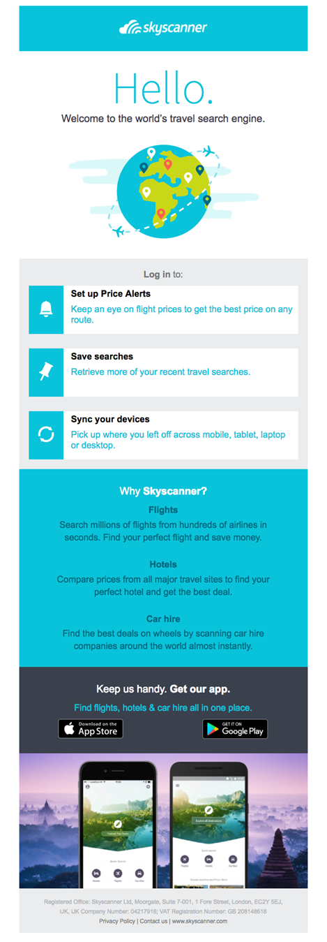 Email Automation Examples: Skyscanner